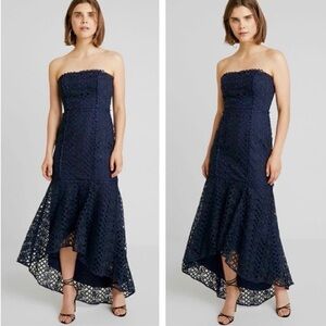 Keepsake The Label Lovable Strapless Lace High-low Evening Maxi Gown Dress Small